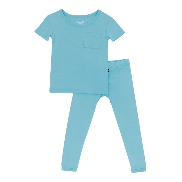 Short Sleeve with Pants Pajamas in Makai For Cheap - Image 2