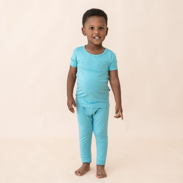 Short Sleeve with Pants Pajamas in Makai For Cheap