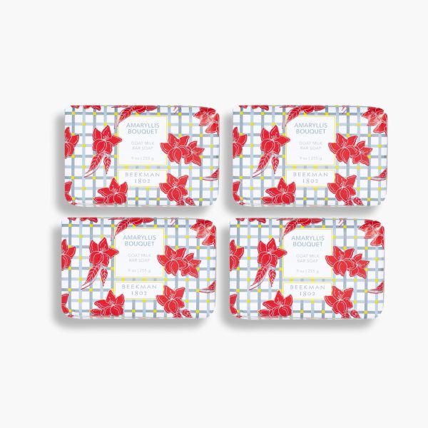 Amaryllis Bouquet Goat Milk Soap Set of 4 Online now